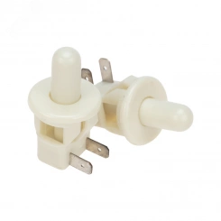 Выключатель-кнопка 250V 2.5А (2с) ON-(OFF)  Б/Фикс  белый (мебельная)  REXANT