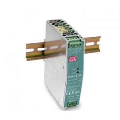 Источник питания на DIN-рейку 24 В,3.2 А, 76ВТ, MEANWELL, I класс защиты, 32х125х102мм