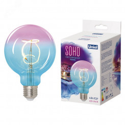 Лампа светодиодная SOHO LED-SF01-4W/SOHO/E27/CW BLUE/WINE GLS77TR Синяя/винная колба. Спиральный филамент. Картон. ТМ Uniel