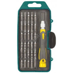 Отвертка с битами для точных работ, 30 CrV бит, в пластиковом футляре