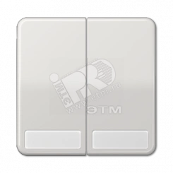 Клавиши для сдвоенных выключателей и кнопок с полем для надписи  светло-серые