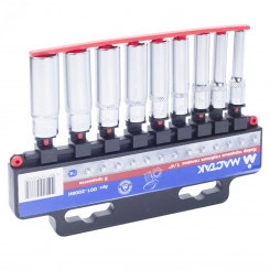 Набор торцевых глубоких головок 1/4' 5-13 мм 9 предметов Набор торцевых глубоких головок 1/4' 5-13 мм 9 предметов