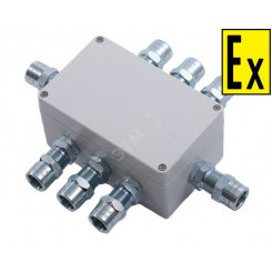 Коробка коммутационная КВМК 281812 Exd (A(1       КВМ32ТН1-Л)-С(1 КВ М32ТН1-Л)-(12х4мм)             1ExdIIСT5Gb, IP67, корпус из алюминиевого сплава)