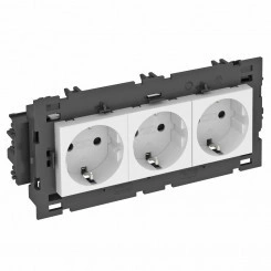 Розетка тройная 0° Modul45connect с з/к, 250 В, 16A (зеленый)