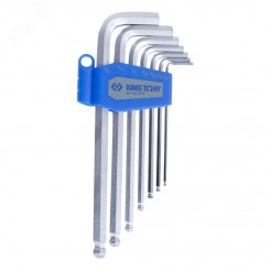 Набор Г-образных шестигранников 3/32'-3/8', с шаровым окончанием, 7 предметов Набор Г-образных шестигранников 3/32'-3/8', с шаровым окончанием, 7 предметов