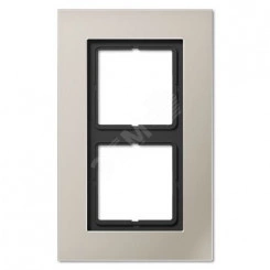 Рамка 2-я для горизонтальной/вертикальной установки  Серия- LS plus  Материал- металл  Цвет- нержавеющая сталь