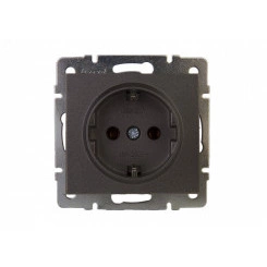 Розетка RAIN с/з керамика черный графит матовый механизм Розетка RAIN с/з керамика черный графит матовый механизм