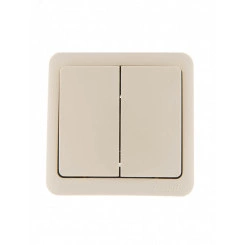 VIOLA Выключатель двойной крем (12шт/144шт) VIOLA Выключатель двойной крем (12шт/144шт)