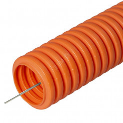 Труба гофрированная ПНД тяжелая безгалогенная (HF) оранжевая с/з д32 (25м/1375м уп/пал)