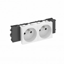 Розетка двойная 0° Modul45connect франц. стандарт, 250 В, 16A (зеленый)