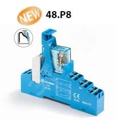 Модуль интерфейсный электромеханическое реле 2CO 10A контакты AgNi 12В DC IP20 безвинтовые клеммы 'Push-in' металлическая клипса LED+диод