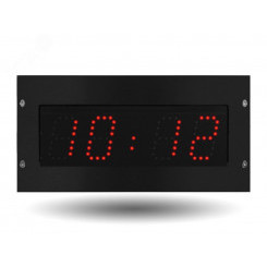 Часы цифровые STYLE II 10 RM (часы/минуты), высота цифр 10 см, красный цвет, NTP, PoE, монтаж в стену заподлицо
