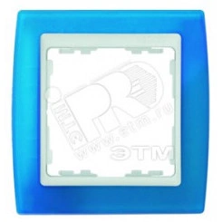 Рамка на 4 поста, S82, синий полупрозрачный - белый