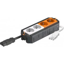 Рамка 4-модульная с розетками 2 белые, 2 оранжевые, 250 V, 16 A, 2P+E, штекер WINSTA MIDI