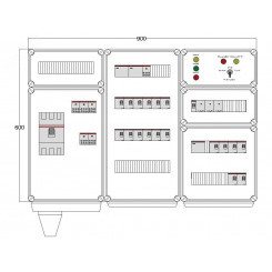 Щит управления электрообогревом DEVIBOX HR 18x4400 3хD330 (в комплекте с терморегулятором и датчиком температуры)