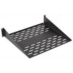 Полка перфорированная консольная 2U черная