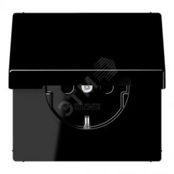 Штепсельная розетка SCHUKO одинарная, с заземлением, с шторками, с откидной крышкой, 16A, 250В (механизм + накладка, без рамки). Серия LS990 Материал- дуропласт Цвет-черный Штепсельная розетка SCHUKO одинарная, с заземлением, с шторками, с откидной крышкой, 16A, 250В (механизм + накладка, без рамки). Серия LS990 Материал- дуропласт Цвет-черный