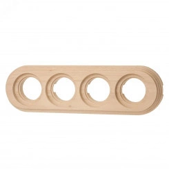 Рамка 4 постовая, накладной монтаж, дерево, цвет Натурэль