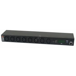 Блок розеток TLK Серия MN (Monitored) 19д 8 гнезд C13 макс. нагрузка 16 А шнур питания 3 м. вилка С20 цифровое измерение силы тока на входе металлический корпус макс. мощность 4000 Вт 432*44*90 мм цвет черный. Блок розеток TLK Серия MN (Monitored) 19д 8 гнезд C13 макс. нагрузка 16 А шнур питания 3 м. вилка С20 цифровое измерение силы тока на входе металлический корпус макс. мощность 4000 Вт 432*44*90 мм цвет черный.