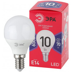 Лампа светодиодная LED P45-10W-865-E14 R  (диод, шар, 10Вт, хол, E14) (10/100/3600) ЭРА