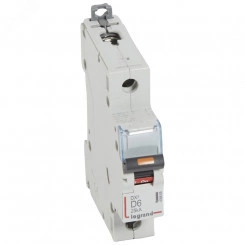 Выключатель автоматический однополюсный 6А D DX3 25кА Выключатель автоматический однополюсный 6А D DX3 25кА