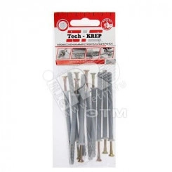 Дюбель-гвоздь 6х80 потайной бортик, полипропилен (10шт) Дюбель-гвоздь 6х80 потайной бортик, полипропилен (10шт)