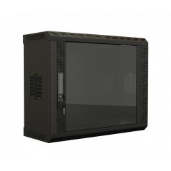 Шкаф TWS-1225-GP-RAL9004 настенный 19-дюймовый (19'')12U650х600х250стекл дверь