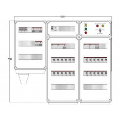 Щит управления электрообогревом DEVIBOX HR 24x1700 D330 (в комплекте с терморегулятором и датчиком температуры)