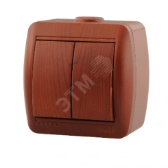 Ната Выключатель двухклавишный вишня Ната Выключатель двухклавишный вишня
