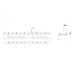 Шина монтажная 23х23 с держателем для шкафов EMS высота/ширина/глубина 1600мм