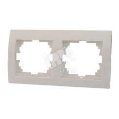 DERIY Рамка 2 поста горизонтальная белый DERIY Рамка 2 поста горизонтальная белый