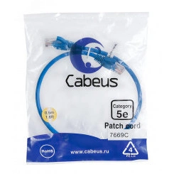 Патч-корд PC-UTP-RJ45-Cat.5e-0.5m-BL U/UTP, категория 5е, 2xRJ45/8p8c, неэкранированный, синий, PVC, 0.5м Патч-корд PC-UTP-RJ45-Cat.5e-0.5m-BL U/UTP, категория 5е, 2xRJ45/8p8c, неэкранированный, синий, PVC, 0.5м