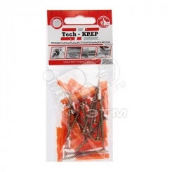 Шуруп универсальный 4.0х50 потайная головка желтопассивированный + дюбель 6х37 (16шт) Шуруп универсальный 4.0х50 потайная головка желтопассивированный + дюбель 6х37 (16шт)