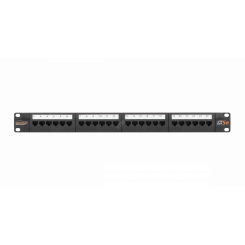 Панель 19' 1U 24 порта Кат.5e RJ45/8P8C неэкранированная черная Панель 19' 1U 24 порта Кат.5e RJ45/8P8C неэкранированная черная