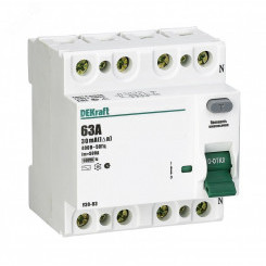 Выключатель дифференциального тока (УЗО) 4P 80А 30мА AC УЗО-03 6кА