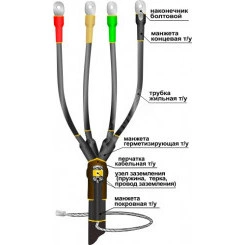 Муфта кабельная концевая 1ПКВ(Н)ТпбНнг-LS-4х(16-25) с наконечниками болтовыми
