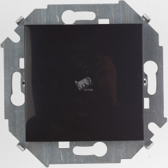 Выключатель одноклавишный с подсветкой 16А 250В винтовой зажим черный глянец