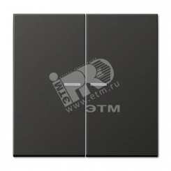 Клавиша 2-я для выключателей и кнопок  с окошком для подсветки. Серия LS990  Материал- металл  Цвет- антрацит