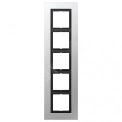 Рамка 5-я для горизонтальной/вертикальной установки  Серия- LS plus  Материал- металл  Цвет- алюминий