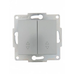 KARINA Выключатель проходной двойной матовое серебро (10шт/120шт)