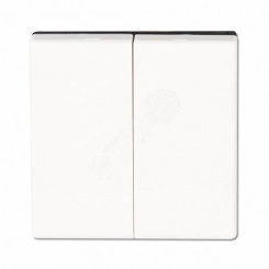 Клавиша 2-я для двухклавишных выключателей  без подсветки. Для механизмов- EP405U, EP409U. Серия- Eco Profi. Материал- термопласт. Цвет- белый.