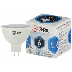 Лампа светодиодная LED MR16-6W-840-GU5.3  (диод, софит, 6Вт, нейтр, GU5.3) (10/100/4800) ЭРА