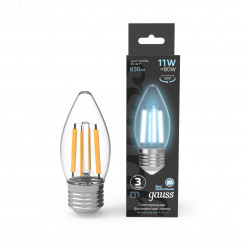 Лампа светодиодная LED 7Вт 580Лм 4100К белая Е27 Свеча Filament Gauss