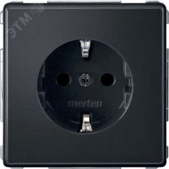 Механизм розетки Schuko со шторками антрацит Механизм розетки Schuko со шторками антрацит