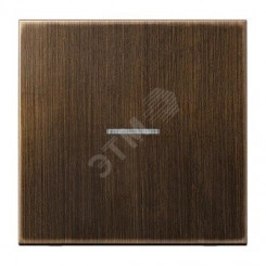 Клавиша 1-я для выключателей и кнопок  с окошком для подсветки. Серия LS990  Материал- металл  Цвет- античная латунь