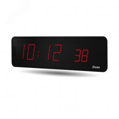 Часы цифровые STYLE II 10S (часы/минуты/секунды), высота цифр 10 см, сек 7 см, красный цвет, NTP, PoE