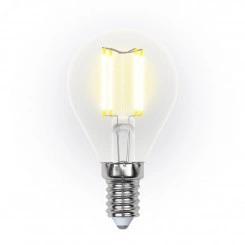 Лампа светодиодная LED 5вт 200-250В шар диммируемый 450Лм Е14 3000К Uniel Air филамент