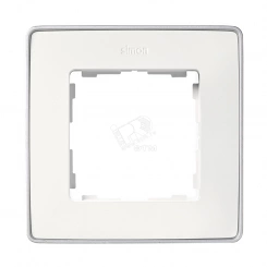 Рамка 1 пост белый основание алюминий