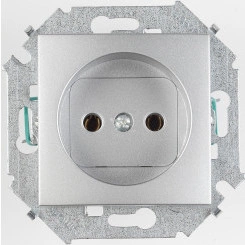 Розетка 2P, 16А, 250В, винтовой зажим, алюминий Розетка 2P, 16А, 250В, винтовой зажим, алюминий