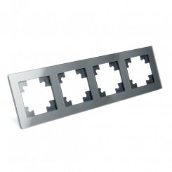 Рамка четырехместная горизонтальная, серия Катрин, графит, Stekker Рамка четырехместная горизонтальная, серия Катрин, графит, Stekker